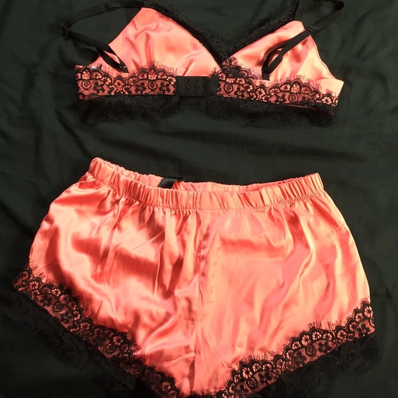 SHEIN pink/coral bralette and shorts - Picture 6 of 8